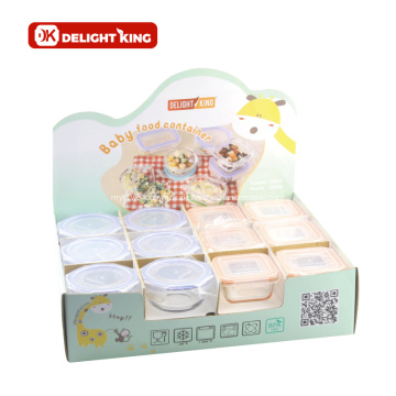 Baby-Glas-Nahrungsmittelaufbewahrungsbehälter-Set für Kinder